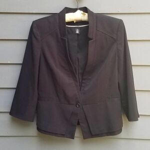 White House Black Market Black one Button Jacket size 12